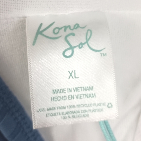 NWT Kona Sol Wide Ribbed Center Ring Medium Coverage One Piece Swimsuit XL - Picture 9 of 10